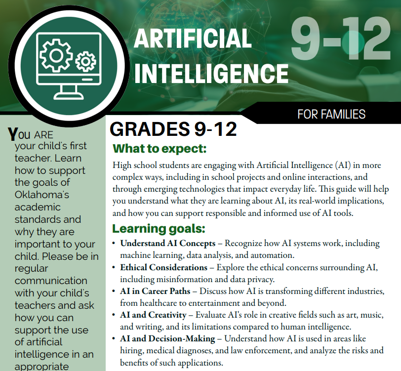 artifical intelligence for 9 - 12 grades