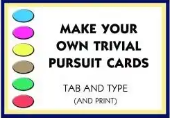 tab and type trivial pursuit cards